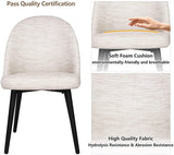 Classic Dining Chair Set of 2, Modern Style Family Leisure Chair with Stainless Steel Legs, PU Leather Mid Back Side Chair, White - Bosonshop