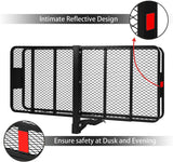 60” x 24” x 6.5” Hitch Mounted Folding Cargo Carrier, 500LBS Capacity Heavy Duty Basket Rack, Fit 2" Receiver Hitch - Bosonshop