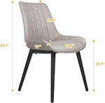 2 Set Modern Accent Chairs with Soft Foam Cushion, Comfortable and Easy to Clean, Curved Ergonomic Design, Dining Room Chair - Bosonshop