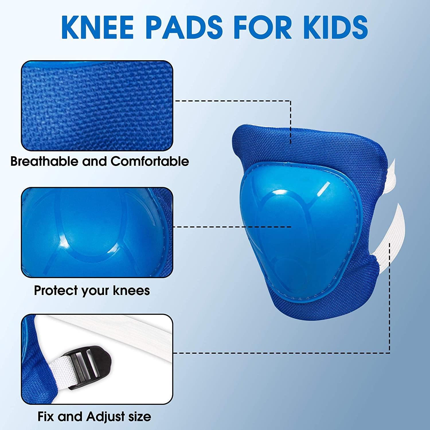 Kids Helmet with Knee Elbow Wrist Pads - Adjustable Ultralight Toddlers Toys Protective Gear Set for Skating Walking Cycling, Age 1-6 - Bosonshop