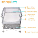 4 in 1 - Baby Portable Crib | Newborn Bedside Sleeper Bassinet | Folding Playpen | Infant Jumper, with Skin-Friendly - Bosonshop