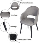 Set of 2 Living Room Accent Chairs Comfortable Dining Chair with Fire Retardant & Water Repellent Vinyl Leather Seat, Grey - Bosonshop