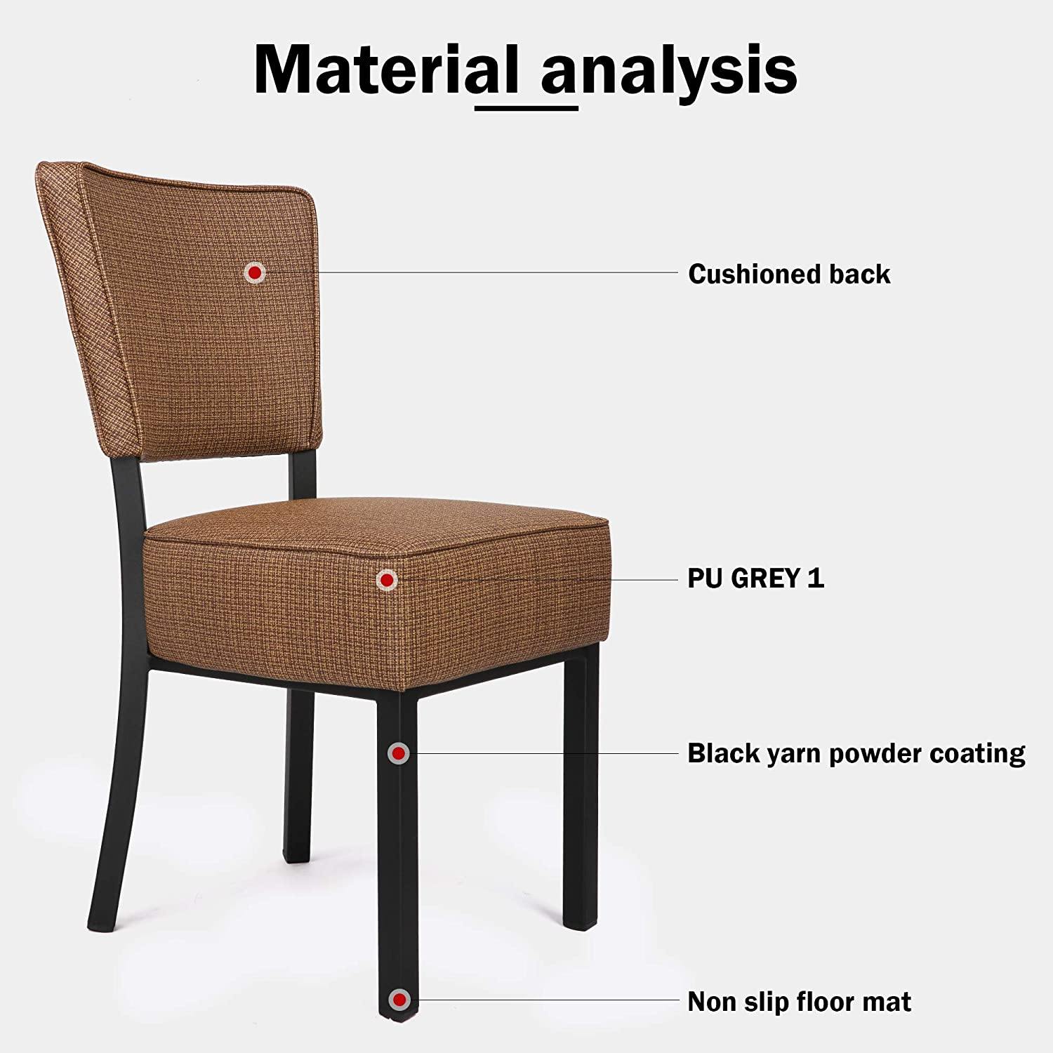 Classic Dining Chair Set of 2, Modern Style Family Leisure Chair with Stainless Steel Legs, PU Leather High Back Side Chair, Coffee - Bosonshop
