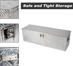 48" x 15" Aluminum Tool Box, Truck Trailer Pickup Tool Box w/Lock & Side Handles, Lightweight Truck Bed Storage Organizer w/2 Keys, Silver - Bosonshop