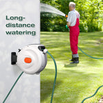 Hose Reel 66 Feet Retractable Garden Hose Reel Mobile Cart Wall Mount Easy to Remove - Bosonshop