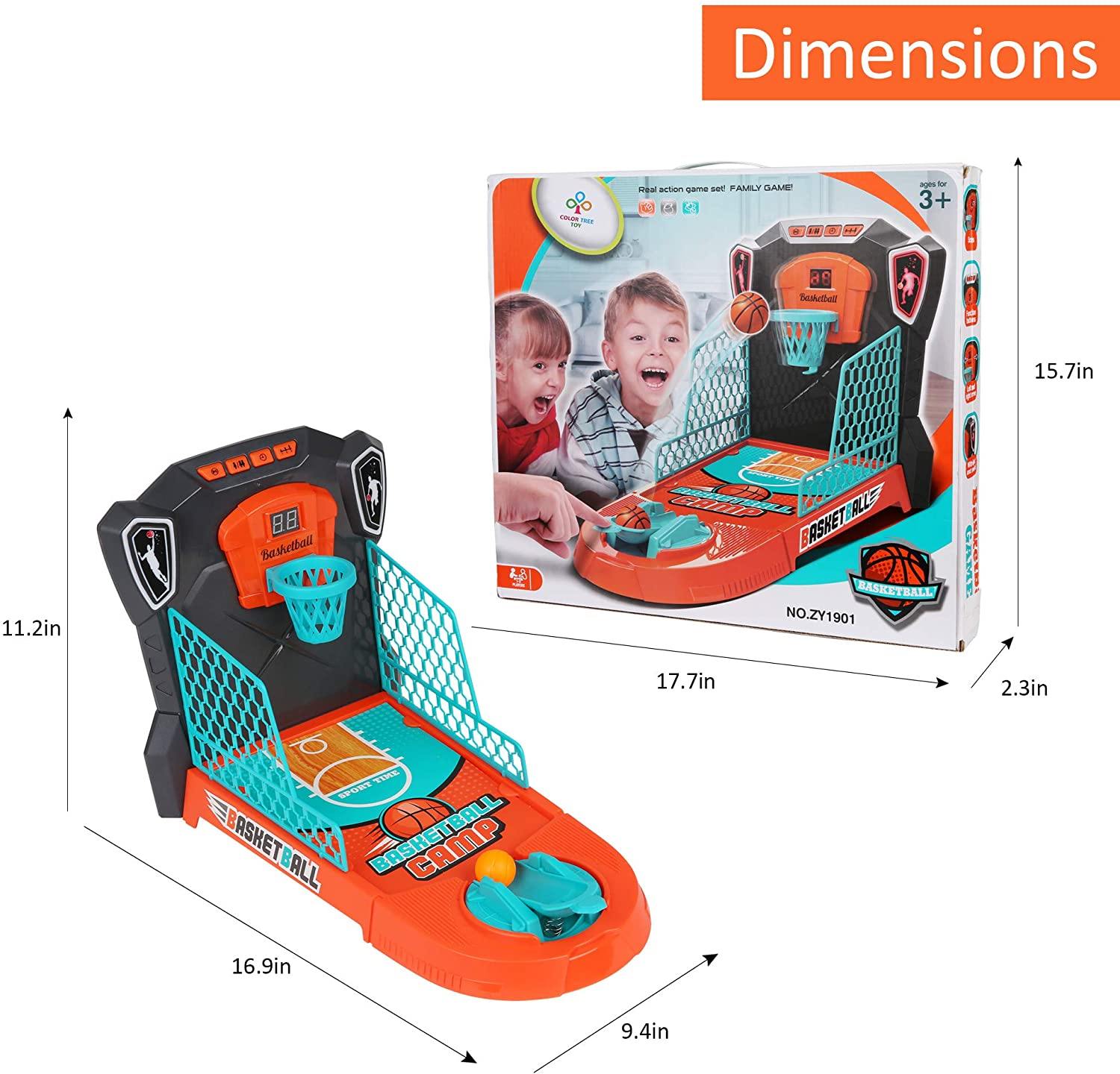 Kids Basketball Shooting Game Desktop Toys with Electronic Scorer and Music and Lights, One or Two Player Table Game Toy - Bosonshop