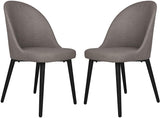 Classic Dining Chair Set of 2, Modern Style Family Leisure Chair with Stainless Steel Legs, PU Leather Mid Back Side Chair, Grey - Bosonshop