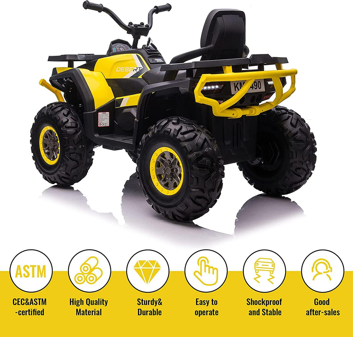 12V Kids Electric 4Wheeler ATV Quad Ride On Car with LED Light, Music