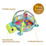 Baby Activity Gym & Ball Pit 3-in-1 Baby Playmat for Tummy Time Activity Center for Infants Toddlers with 30 Balls and 4 Linkable Toys - Bosonshop