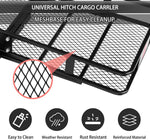 60” x 24” x 6.5” Hitch Mounted Folding Cargo Carrier, 500LBS Capacity Heavy Duty Basket Rack, Fit 2" Receiver Hitch - Bosonshop