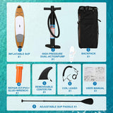 SUP Inflatable Stand Up Paddle Board with ISUP Accessories Backpack Paddle Pump Leash Fin and Repair Kit for Youth & Adult - Bosonshop