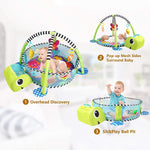 Baby Activity Gym & Ball Pit 3-in-1 Baby Playmat for Tummy Time Activity Center for Infants Toddlers with 30 Balls and 4 Linkable Toys - Bosonshop