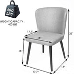 Set of 2 Kitchen Dining Room Chair Leather Chair with Fire Retardant & Water Repellent Vinyl Seat, Grey - Bosonshop