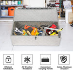 30” x 13.5” Aluminum Tool Box, Truck Trailer Pickup Tool Box w/Lock & Side Handles, Lightweight Truck Bed Storage Organizer w/2 Keys, Silver - Bosonshop