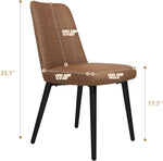 Modern Accent Chairs Set of 2 with Upholstered Seat and Back, Water Resistance and Easy to Clean, Durable Restaurant Chair - Bosonshop