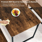 3 Piece Kitchen Table Set with 2 Benches, Wood Dining Table Set for 4-Person Space-Saving Dinette for Kitchen, Farmhouse Classic Modern Rustic Style Dining Table Furniture Set, Rustic Brown