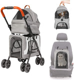 Luxury Pet Stroller for Puppy, Senior Dog or Cat | Easy Foldable 4 Wheels Travel Pet Stroller - Bosonshop