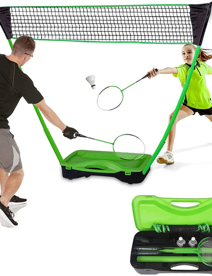 Portable Badminton Net w/2 Battledores 2 Shuttlecocks Large & 10x5 Feet Net for Ball Games Outdoor Team Sports