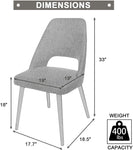 Set of 2 Modern Dining Room Chairs Heavy Duty Leather Chair with Upholstered Vinyl Seat, Grey - Bosonshop