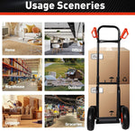 Heavy Duty Hand Truck Dolly Cart Trolley Cart with Telescope Handle & 9.4" PU Wheels, 440 Pound Capacity