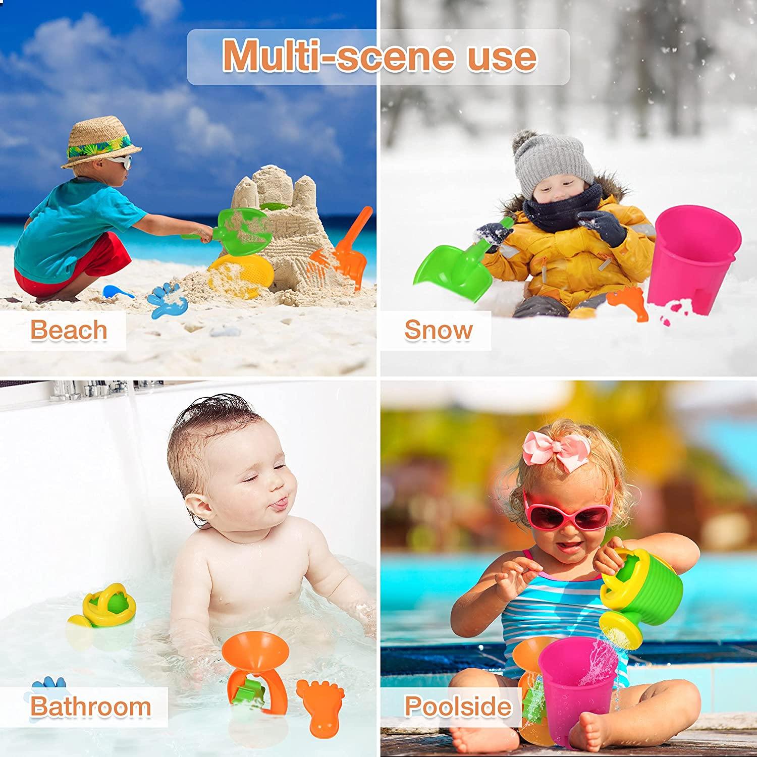 2-in-1 Kids Sand and Water Table + Learning Activity Sensory Table with 8pcs Beach Playset Toddlers Boys Girls Summer Toys - Bosonshop