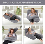 U/C/J-Shape Full Body Pillow 55 Inch Maternity Pillow with Washable Velvet Cover Nursing Support Cushion,Support for Back - Bosonshop