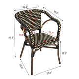 Bosonshop Indoor Outdoor Use Garden Lawn Backyard Bistro Cafe Stack Chair,All Weather Resistant