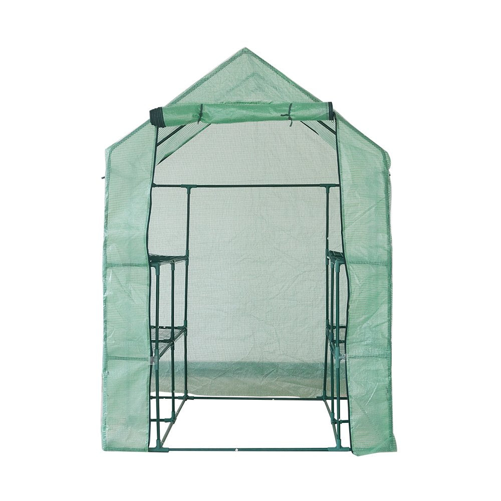 Bosonshop  Walk in Mini Outdoor Greenhouse 2-Tier 8-Shelf 56.3”(L) x 56.3“(W) x 76.7“(H)
