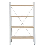 Bosonshop Free Standing Open Bookcase Storage Shelf Units Display Stand, Oak and White
