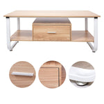 Bosonshop 47” Modern End Table with Drawer Storage Shelf Rectangular Side Table