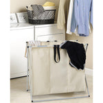 Bosonshop 3-Bag Laundry Basket Laundry Hamper Made of Oxford and Aluminum X Frame