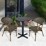 Stackable Outdoor Patio Dining Chairs Set of 4 Aluminum Frame Balcony Wicker Furniture Chair - Bosonshop