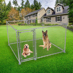 Outdoor Metal Dog Playpen For Your Puppy, Exercise Pens For Puppies, Chain Link Dog Kennel, 6.5' x 6.5' x 4' - Bosonshop