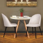 Classic Dining Chair Set of 2, Modern Style Family Leisure Chair with Stainless Steel Legs, PU Leather Mid Back Side Chair, White - Bosonshop