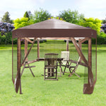6.5' x 6.5' Outdoor Gazebo Patio Hexagonal Canopy Tent Sun Shade with Mosquito Netting and Carry Bag for Backyard Party - Bosonshop