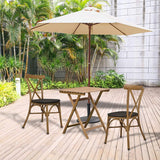 Dining Chairs Set of 2 Dining Room Chairs X-Shaped Patio Dining Aluminum Frame Kitchen Chair with Textile Fabric Waterproof Sun Proof Seat Brown - Bosonshop