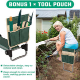 Garden Kneeler and Seat Heavy Duty Kneeling Bench Portable Upgrade Button Folding Stool, Gardener w/Tool Pouch - Bosonshop