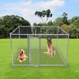 Outdoor Metal Dog Playpen For Your Puppy, Exercise Pens For Puppies, Chain Link Dog Kennel, 6.5' x 6.5' x 4' - Bosonshop