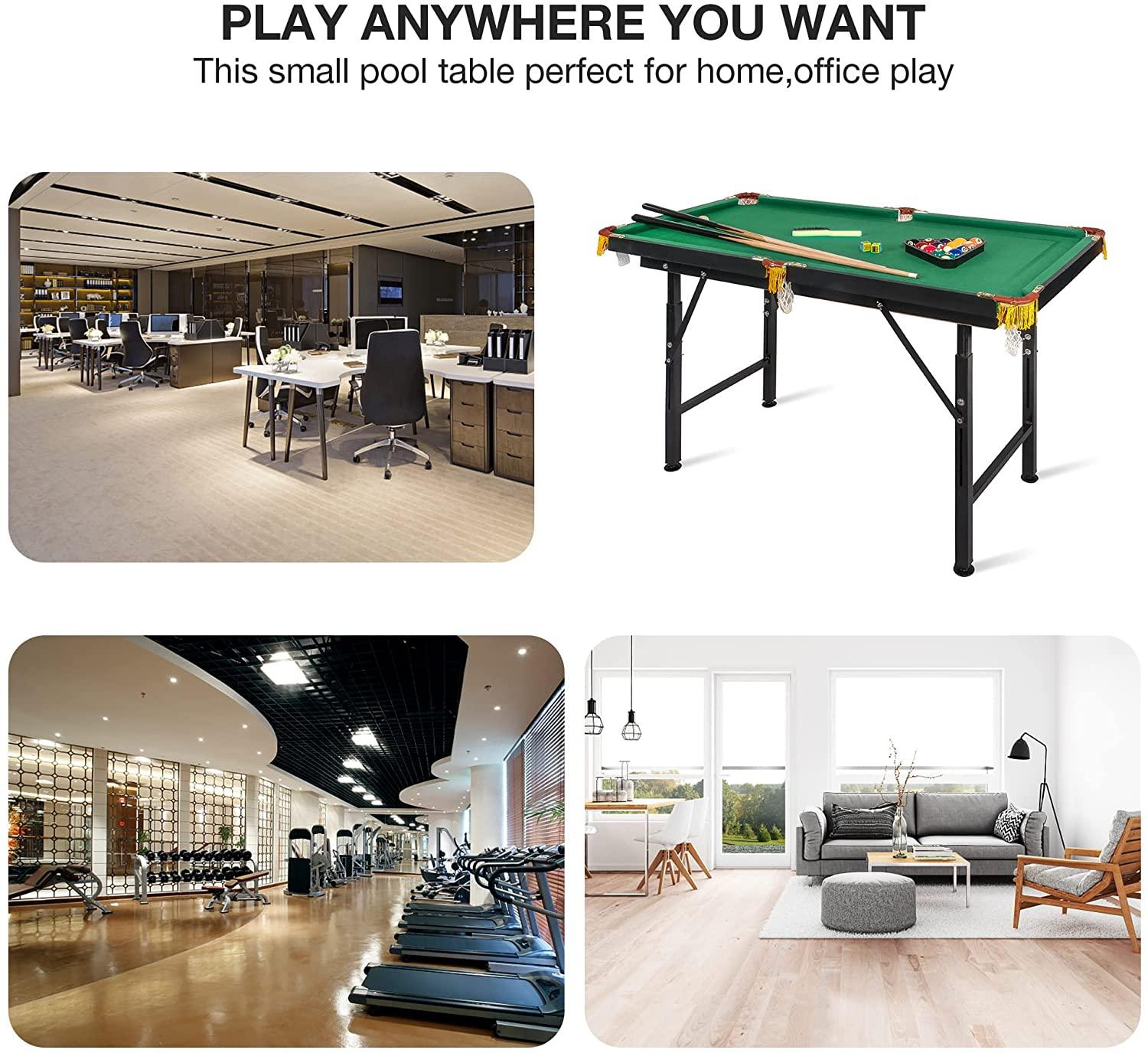 Folding Portable Billiard Table-55" Pool Game Table-Home or Office Play Fun - Bosonshop