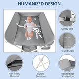 Folding Portable Baby Diaper Changing Station with Wheels, Adjustable Height Changing Table