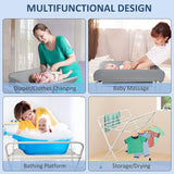 Folding Portable Baby Diaper Changing Station with Wheels, Adjustable Height Changing Table