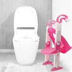 Bosonshop Kid’s 3 in 1 Potty Training Toilet Seat with Adjustable Ladder, Pink