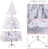Bosonshop 6FT Premium Spruce Artificial Christmas Tree w/Metal Stand, White