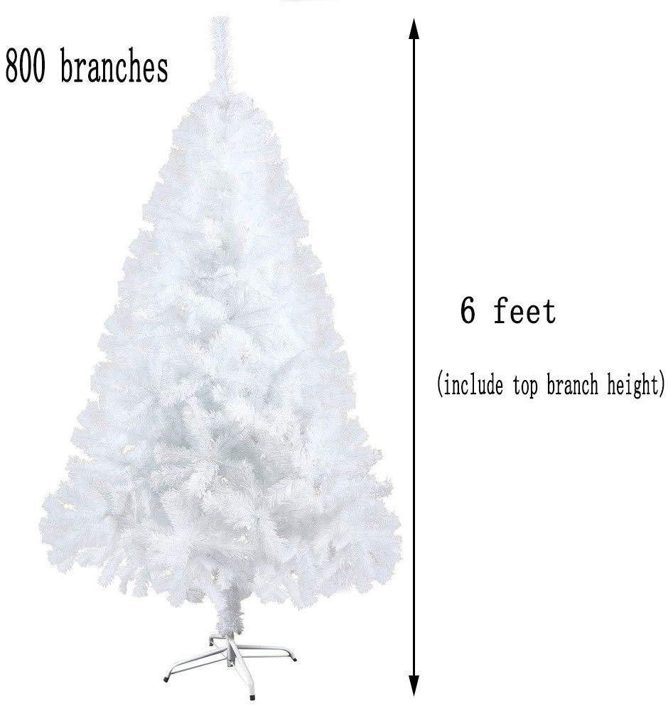 Bosonshop 6FT Premium Spruce Artificial Christmas Tree w/Metal Stand, White