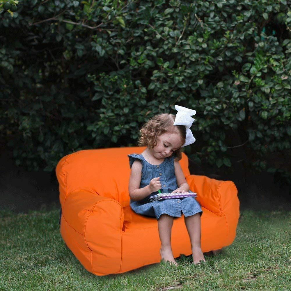 Bosonshop Kids Bean Bag Chair Self-rebound Sponge Double Children Lounger Sofa Bean Bags Seats for Toddlers Orange