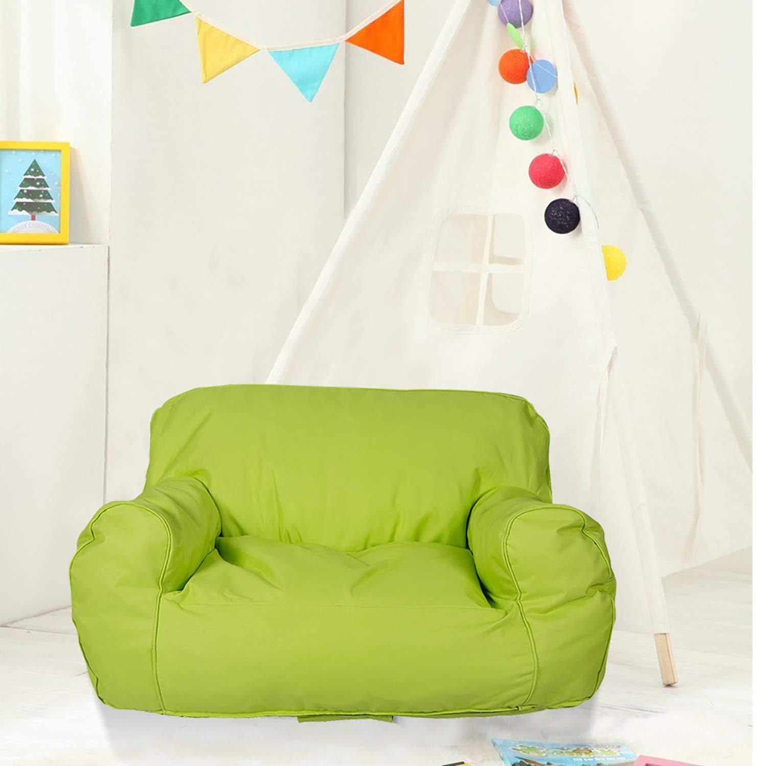 Bosonshop Mini Lounger Sofa, Bean Bag Chair Self-Rebound Sponge Double Child Seat - 35.4" x 19.7" x 19.7" Green