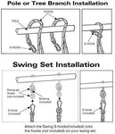 Bosonshop Multi-Child Swing Set Back to Back Rider Glider