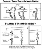 Bosonshop Multi-Child Swing Set Back to Back Rider Glider