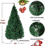 Bosonshop 9 FT High Artificial Christmas Pine Tree Fake Xmas Tree 1000 Tip Full Tree W/ Solid Metal Stand