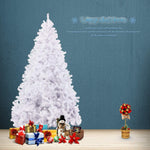 Bosonshop 8 Ft High Christmas Tree 1500 Tips Decorate Pine Tree W/ Metal Legs, White